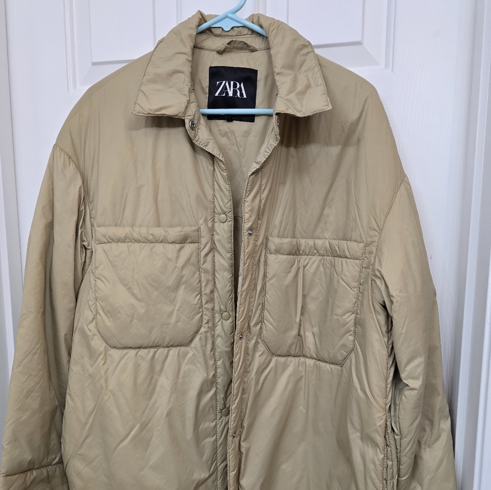 Zara light weight oversized puffer jacket